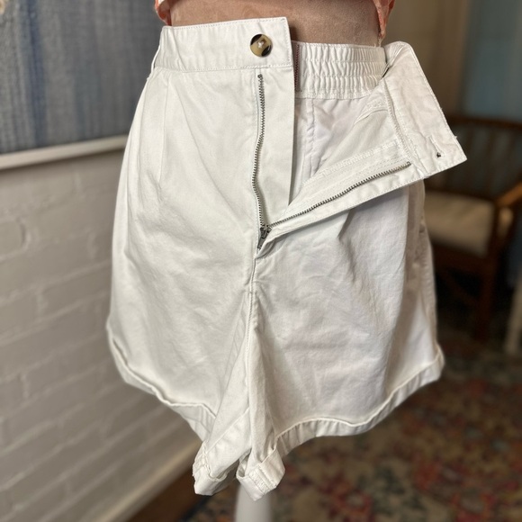 BDG White 100% Cotton High Waist Cuffed Shorts - Picture 8 of 15